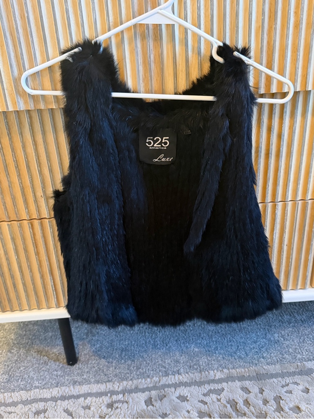 525 America Black Rabbit Fur Vest
